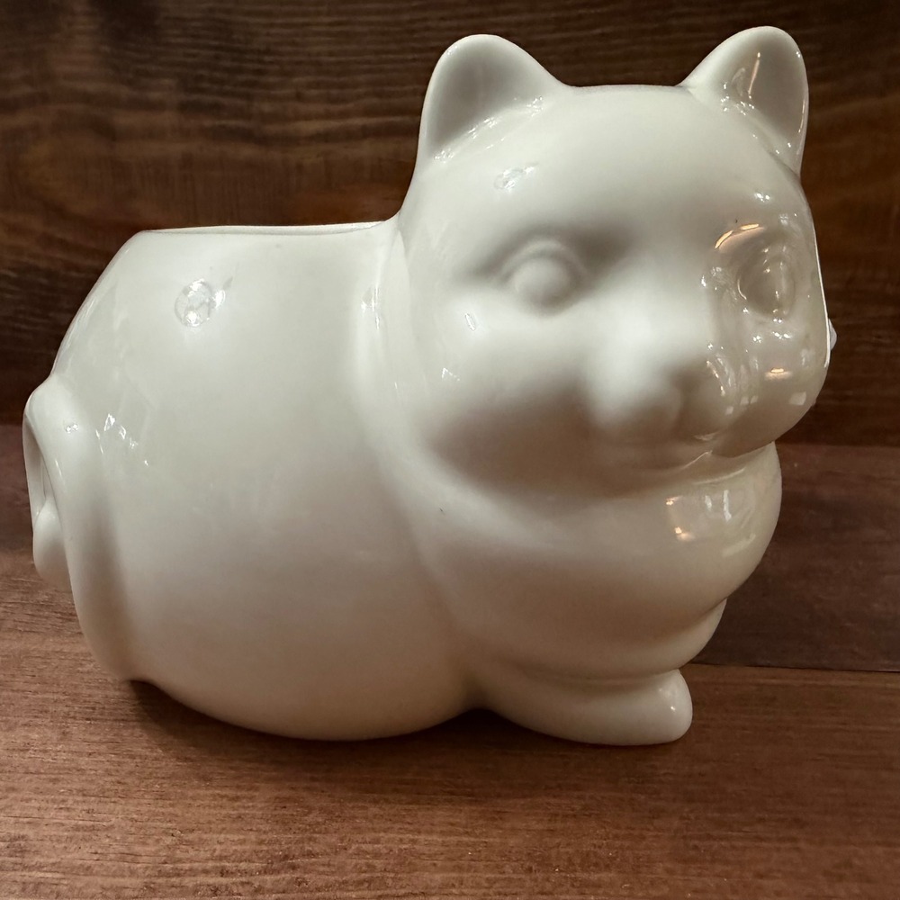 Yankee Candle White Kitty Cat Electric Wax Melts Tart Warmer Lights Up! RARE!